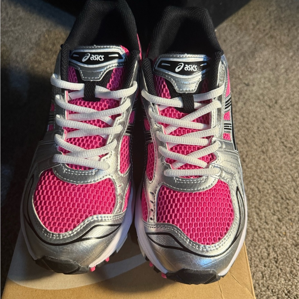 ASICS Pink and Silver Athletic Shoes
